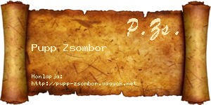 Pupp Zsombor névjegykártya